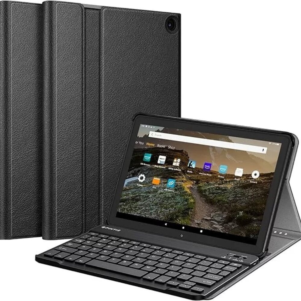 Fintie Bluetooth Keyboard with Detachable Case for Amazon Fire HD 10 - Black